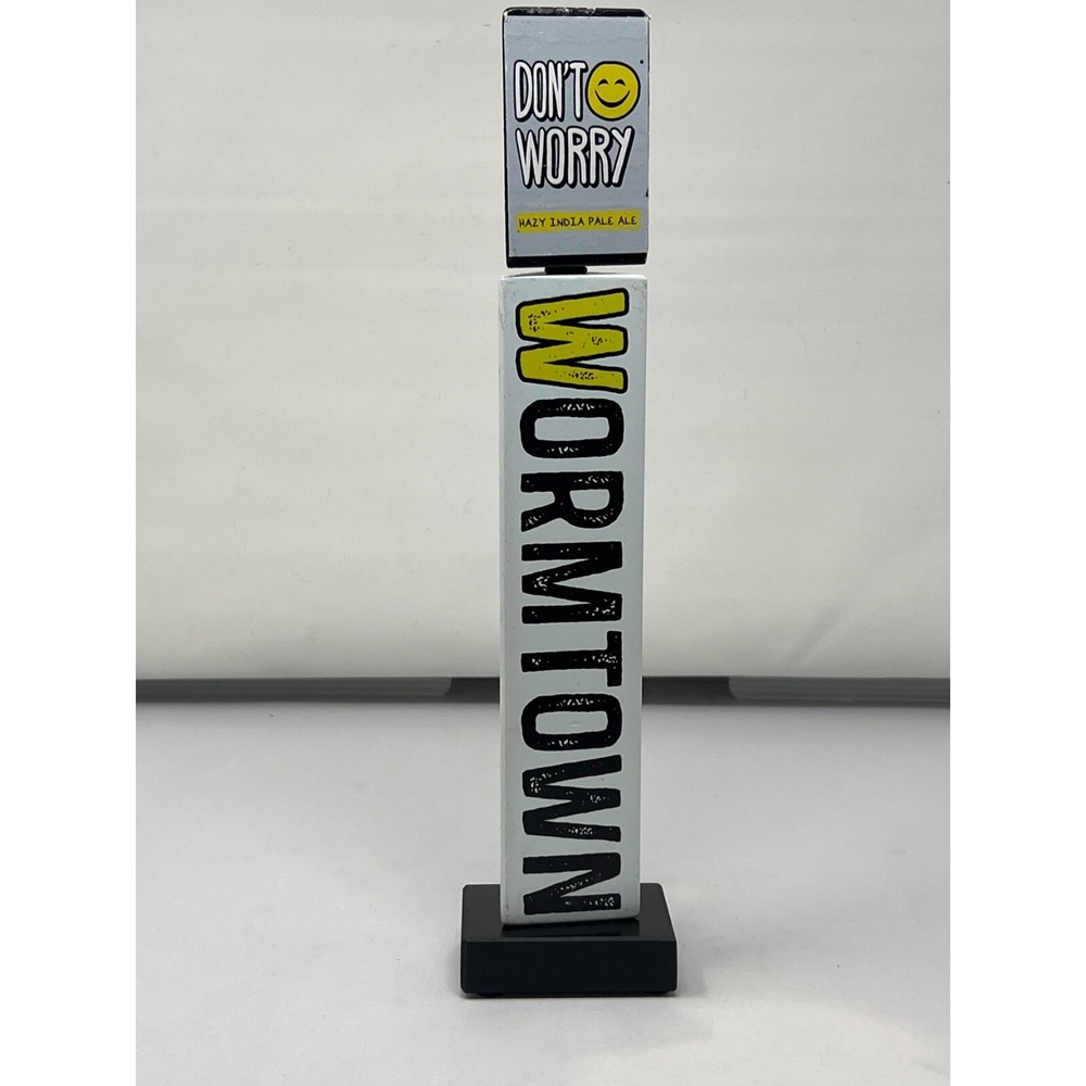 Don't Worry Worm Town Draft Beer Tap Handle 3 Sided Tapper Mancave Bar Pub